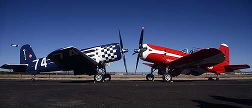 Goodyear Corsairs F2G-2 N5577N Race 74 and F2G-1 N5588N Race 57, December 27, 2011